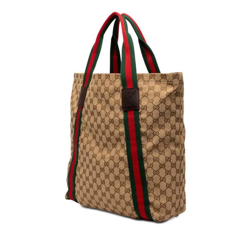 Gucci GG Canvas Web Tote Beige Very good condition - Back View