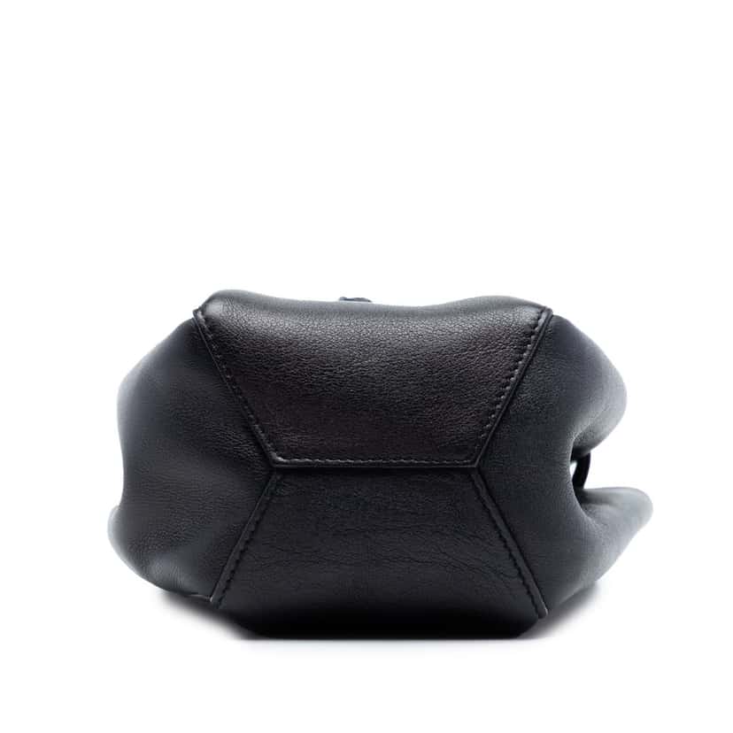 Saint Laurent Mini Leather Monogram Embellished Bourse Bucket Bag Black Leather Very good condition - Inside View