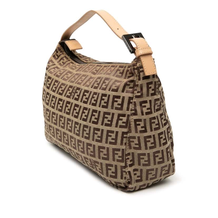 Fendi Zucchino Canvas Handbag Brown Very good condition - Back View