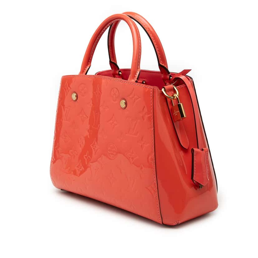 Louis Vuitton Monogram Vernis Montaigne BB Orange Leather Very good condition - Back View