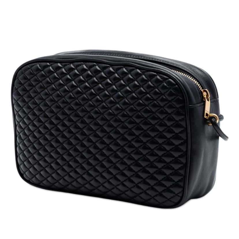 Saint Laurent Quilted Lambskin Victoire Camera Bag Black Leather Very good condition - Back View