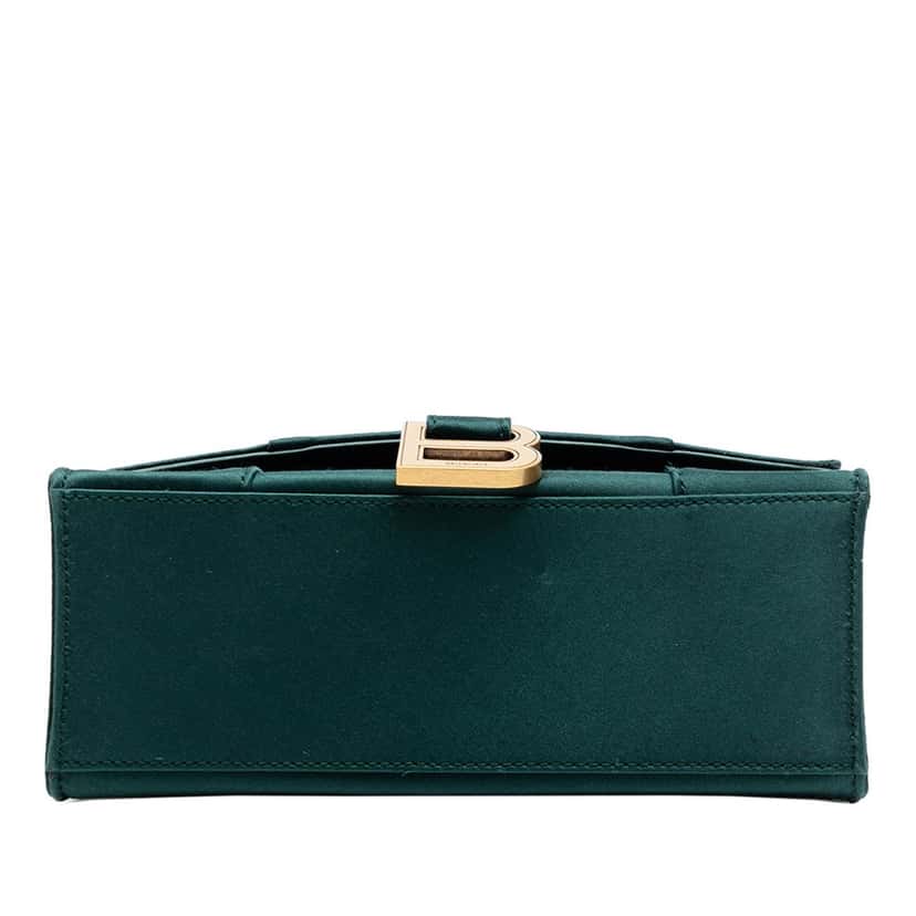 Balenciaga Satin Hourglass Top Handle Bag XS Green Very good condition - Inside View