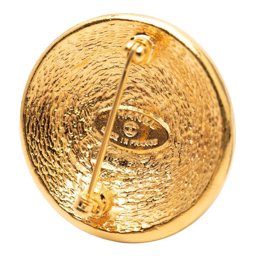 Chanel Gold Plated 31 Rue Cambon Round Brooch Gold Metal Very good condition - Inside View