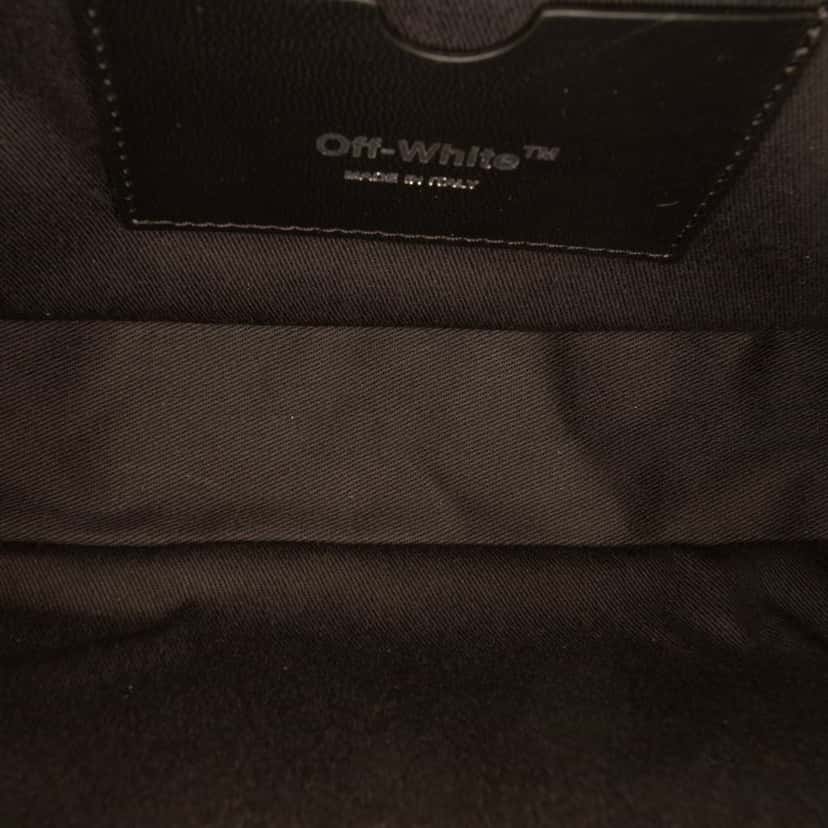 Off-White Leather Block Pouch Quote Clutch with Chain Black Leather Very good condition - Model View