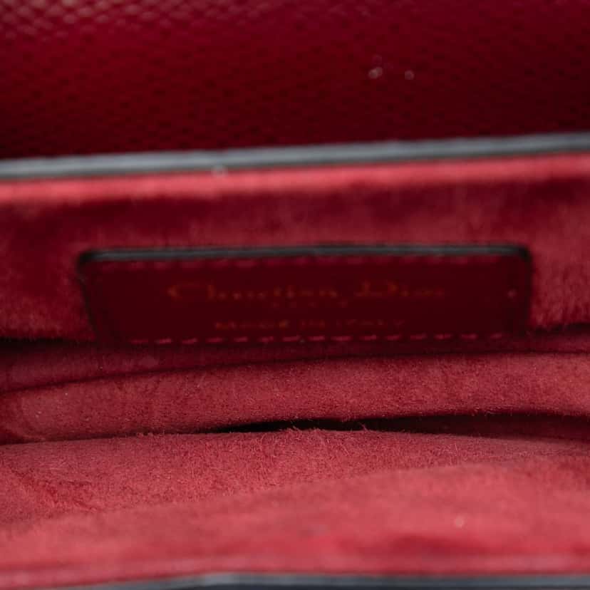 Dior Mini Grained Calfskin Saddle Bag Red Leather Very good condition - Model View