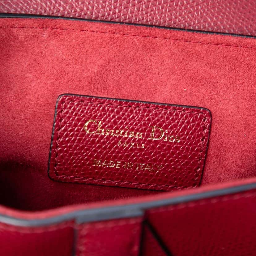 Dior Mini Grained Calfskin Saddle Bag Red Leather Very good condition - Box View