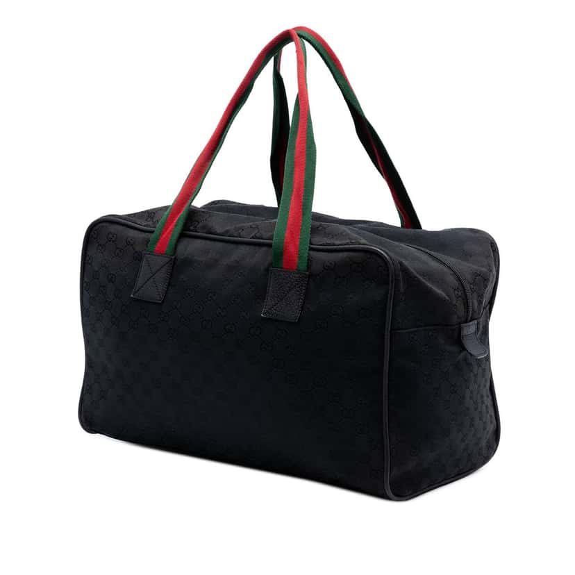 Gucci GG Canvas Web Travel Bag Black Very good condition - Back View