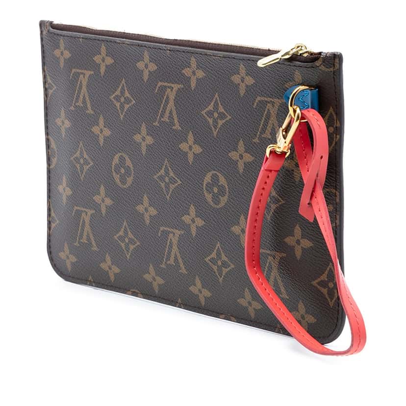 Louis Vuitton Monogram Neverfull MM Pouch Brown Very good condition - Back View