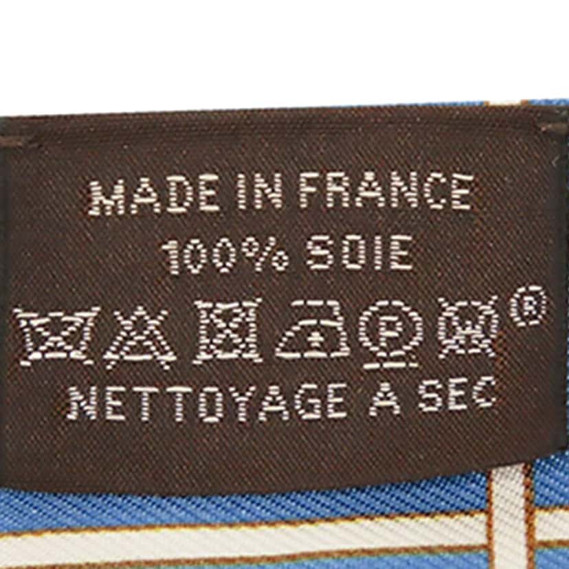 Hermès Couvertures Et Tenues De Jour Twilly Silk Scarf Blue Very good condition - Inside View