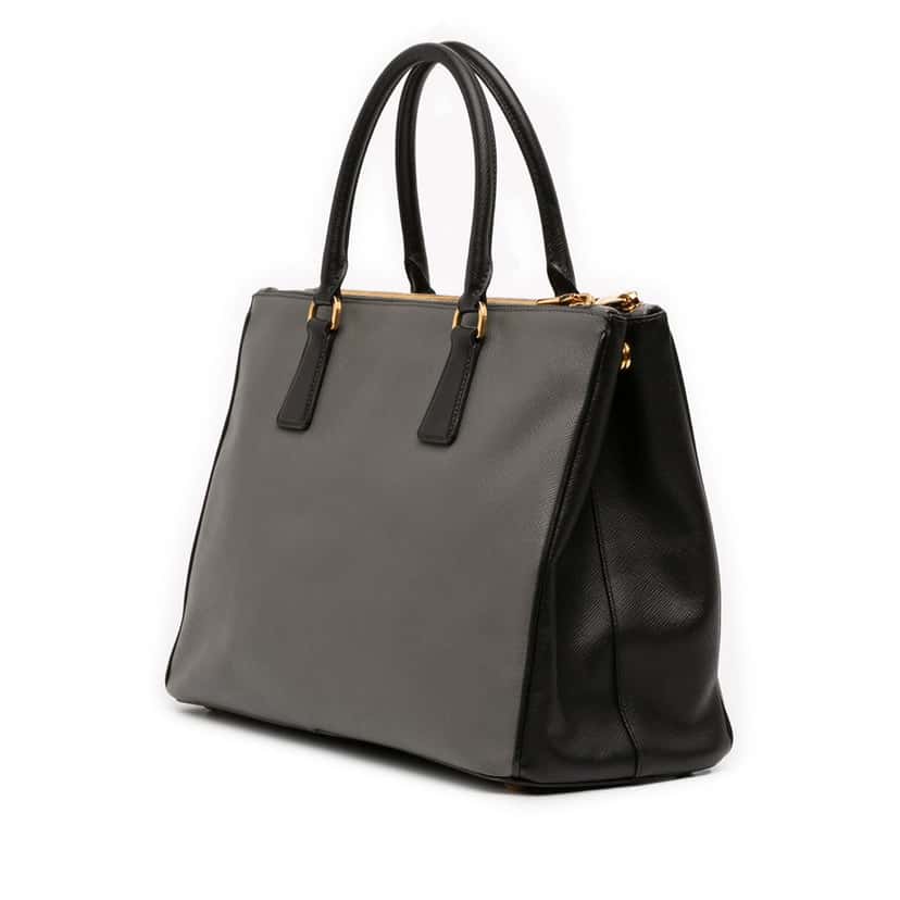 Prada Medium Bicolor Saffiano Lux Galleria Double Zip Satchel Other Leather Very good condition - Back View