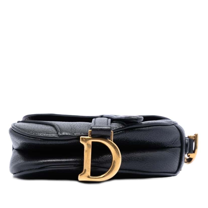 Dior Micro Goatskin Saddle Bag Black Leather Very good condition - Inside View