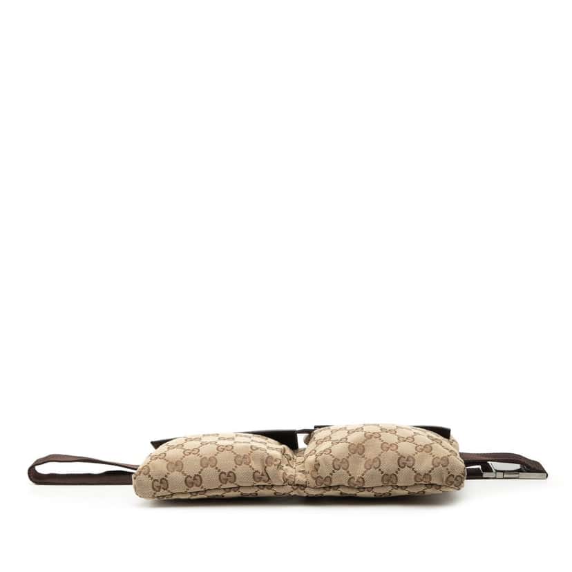 Gucci GG Canvas Double Pocket Belt Bag Beige Very good condition - Inside View