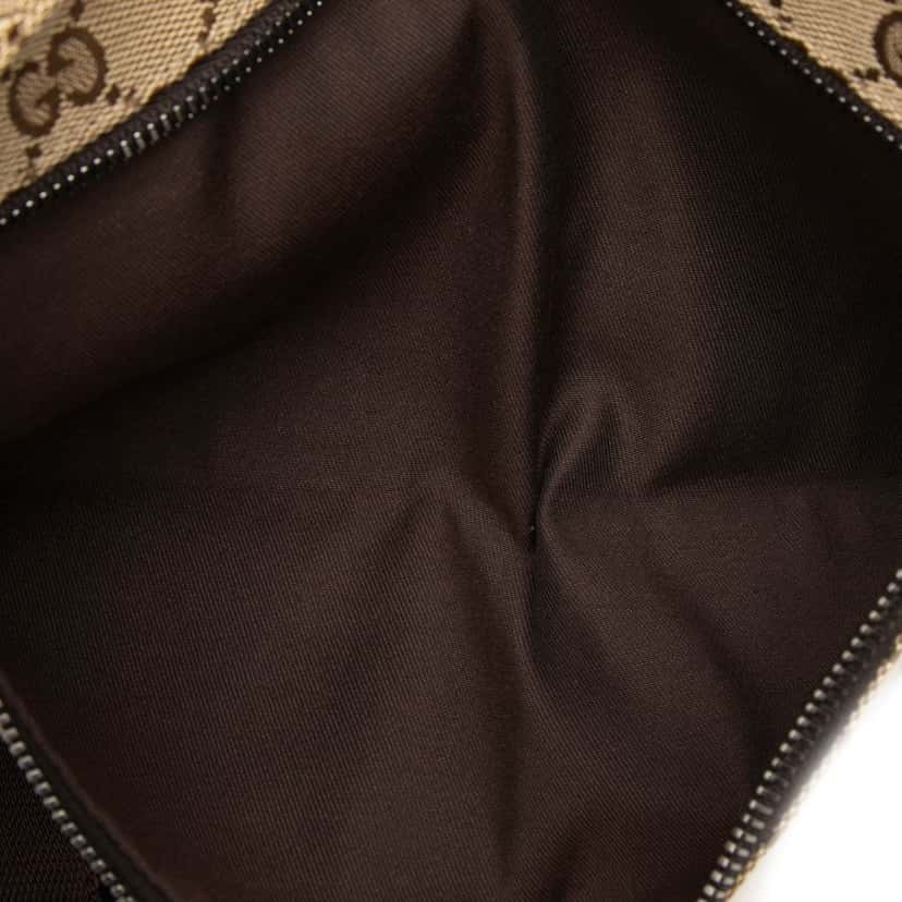 Gucci GG Canvas Double Pocket Belt Bag Beige Very good condition - Model View