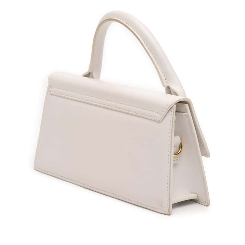Jacquemus Smooth Calfskin Le Chiquito Long White Leather Very good condition - Back View