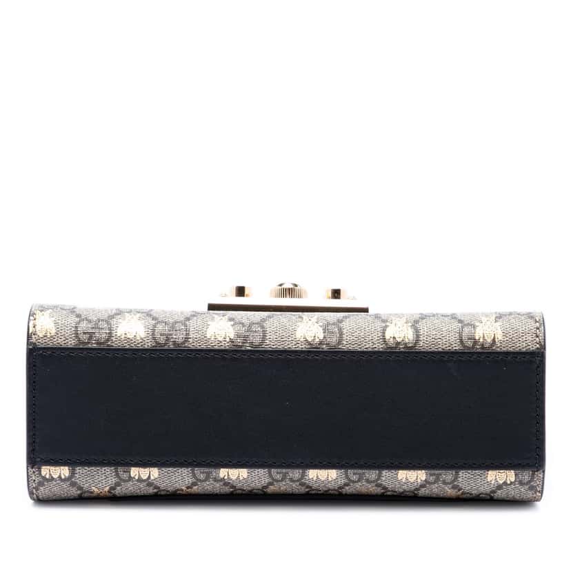 Gucci Small GG Supreme Bee Padlock Crossbody Beige Very good condition - Inside View