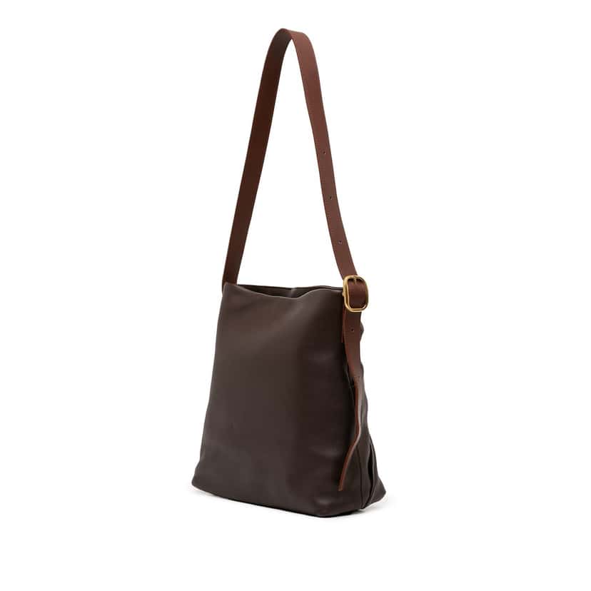 Loewe Mellow Nappa Draped Tote Brown Leather Very good condition - Back View