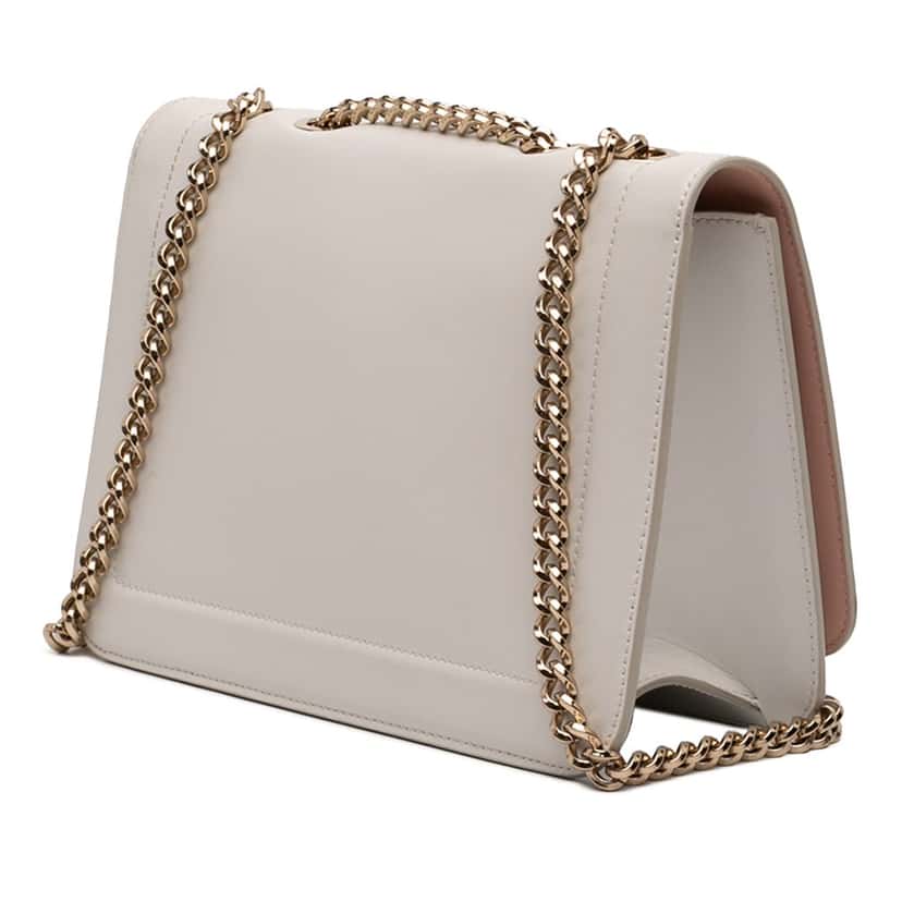 Salvatore Ferragamo Leather Vara Bow Chain Crossbody White Leather Very good condition - Back View