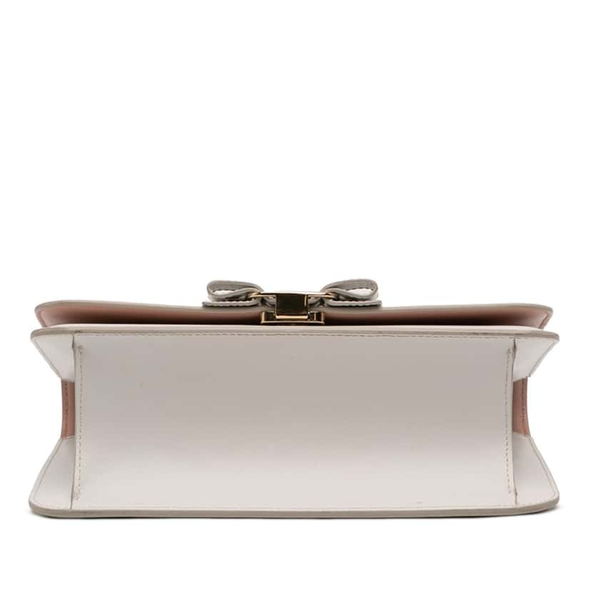 Salvatore Ferragamo Leather Vara Bow Chain Crossbody White Leather Very good condition - Inside View