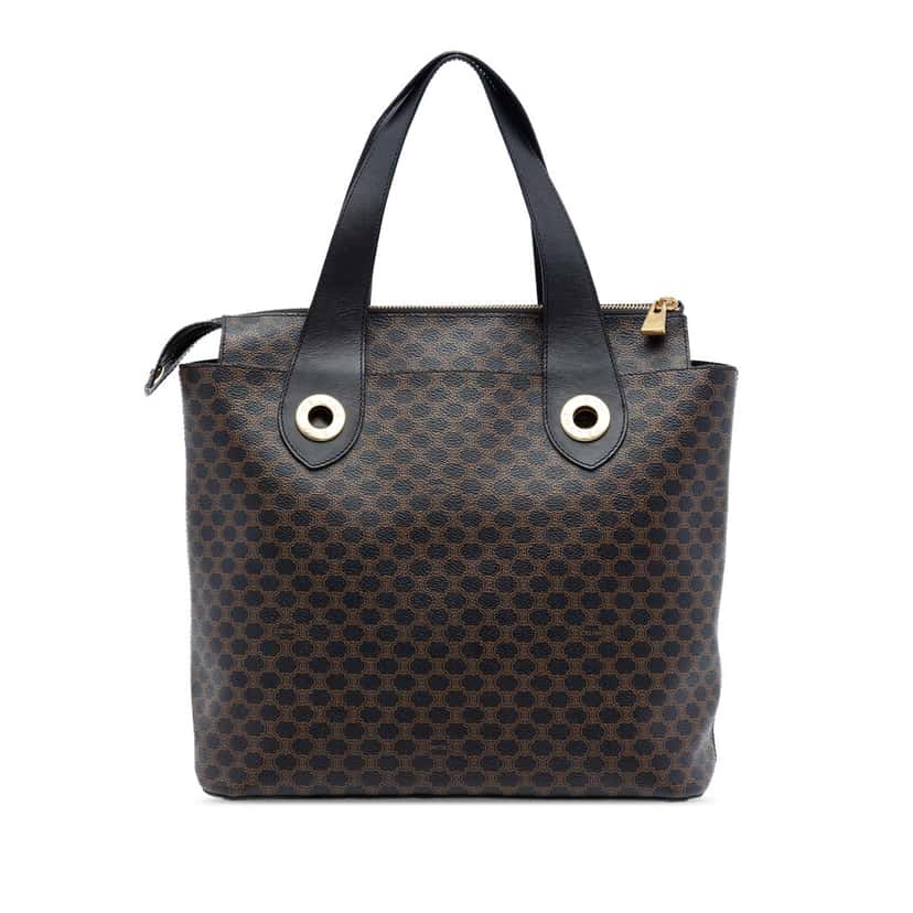 Celine Macadam Coated Canvas Tote Brown Very good condition - Front View