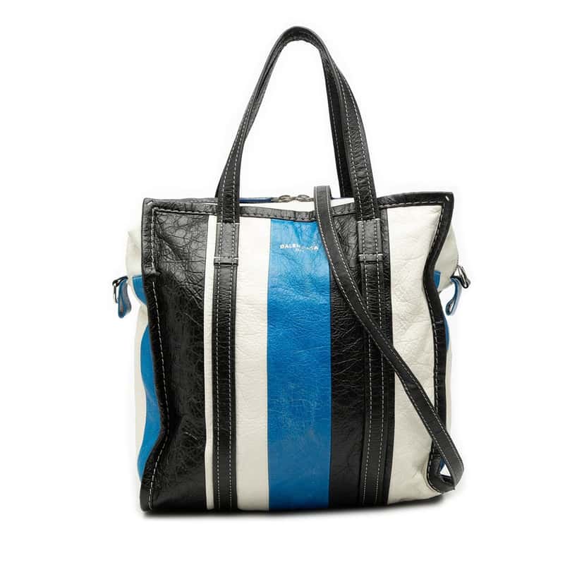 Balenciaga S Lambskin Bazar Shopper Satchel Blue Leather Very good condition - Front View