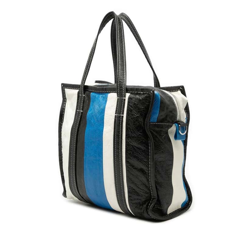 Balenciaga S Lambskin Bazar Shopper Satchel Blue Leather Very good condition - Back View