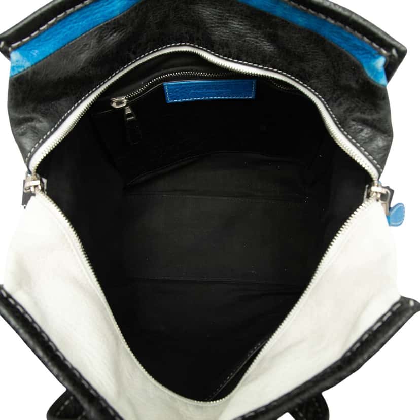 Balenciaga S Lambskin Bazar Shopper Satchel Blue Leather Very good condition - Model View
