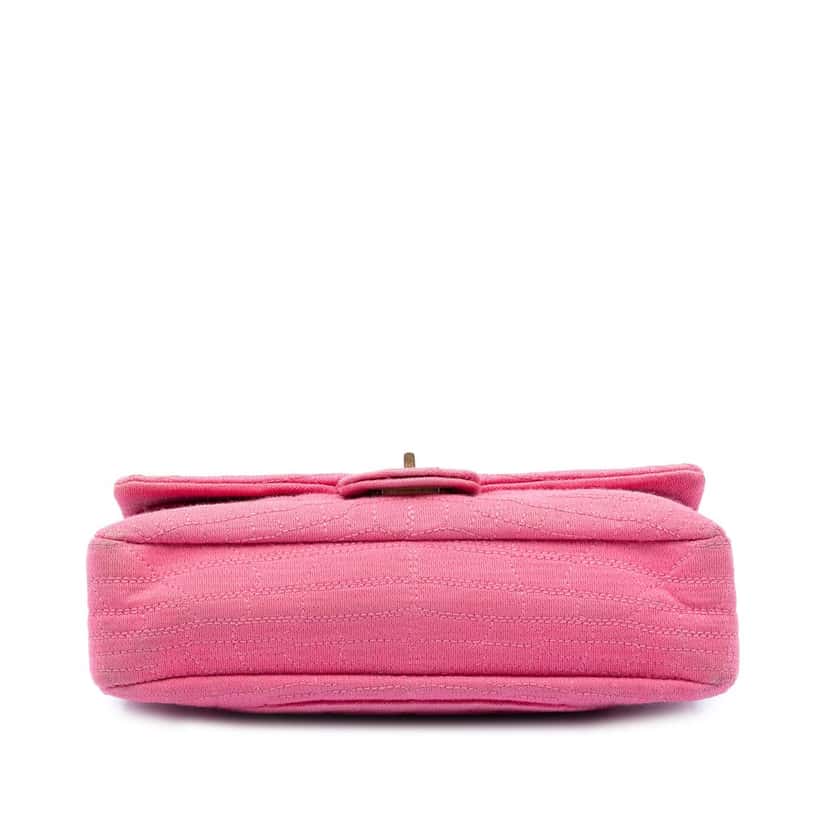 Chanel Croc Quilted Jersey Reissue 2.55 Double Flap 225 Pink Very good condition - Inside View