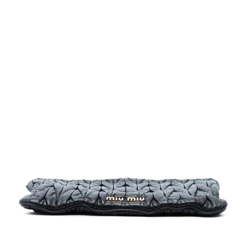 Miu Miu Matelasse Nappa Frame Clutch Black Leather Very good condition - Inside View