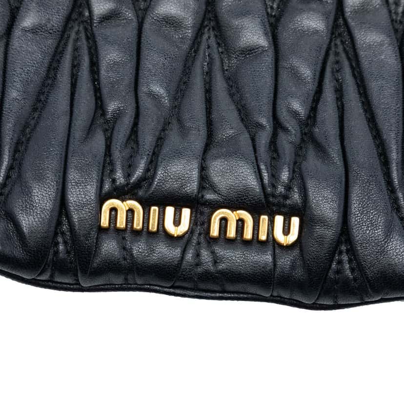 Miu Miu Matelasse Nappa Frame Clutch Black Leather Very good condition - Box View
