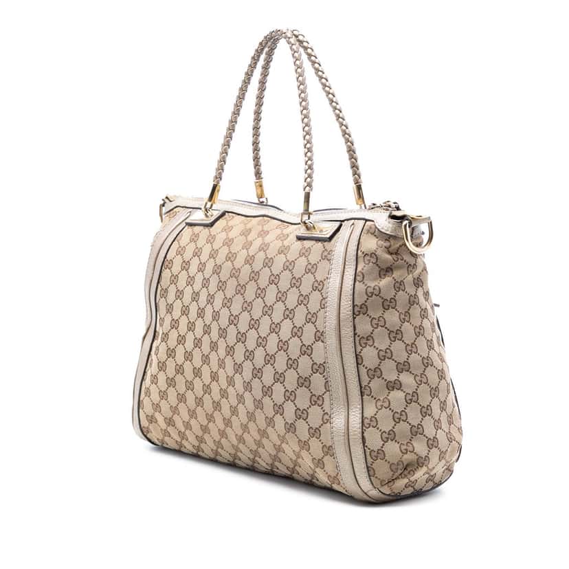 Gucci GG Canvas Bella Convertible Tote Beige Very good condition - Back View