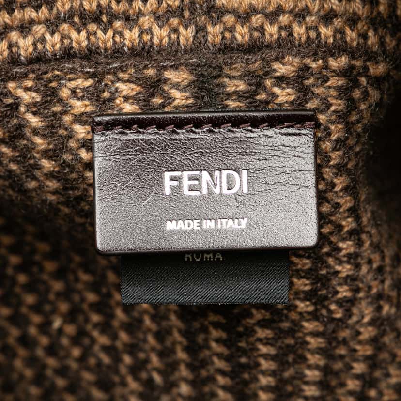 Fendi Zucca Cashmere Shopping Tote Brown Very good condition - Box View