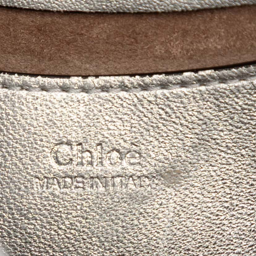 Chloé Small Metallic Leather Kiss Satchel Silver Leather Very good condition - Box View