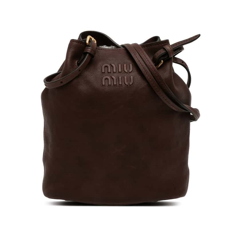 Miu Miu Mini Nappa Leather Crossbody Brown Leather Very good condition - Front View