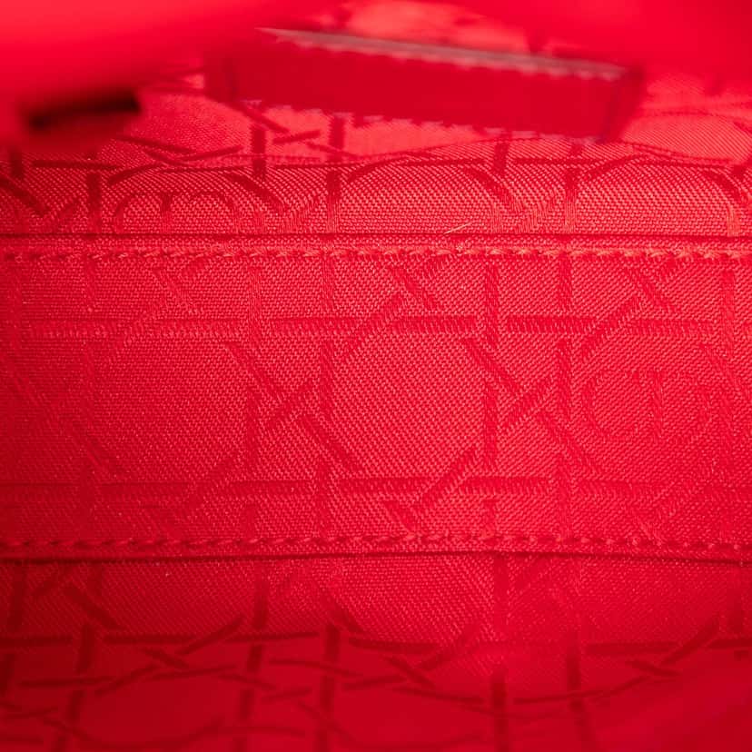 Dior Mini Patent Cannage Lady Dior Red Leather Very good condition - Model View