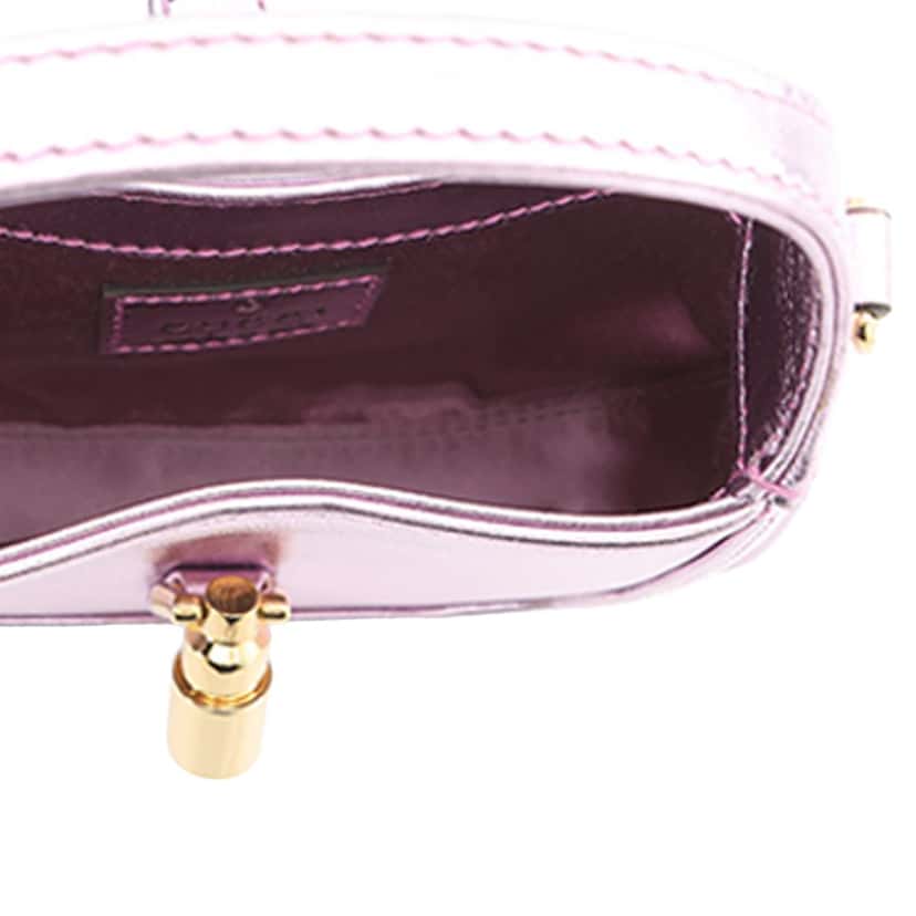 Gucci Nano Metallic Calfskin Jackie 1961 Satchel Pink Leather Very good condition - Model View