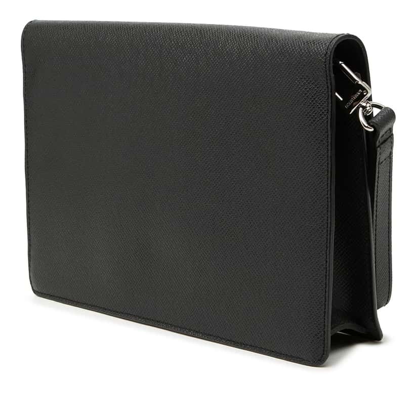 Louis Vuitton Taiga Belaia Clutch Black Leather Very good condition - Back View