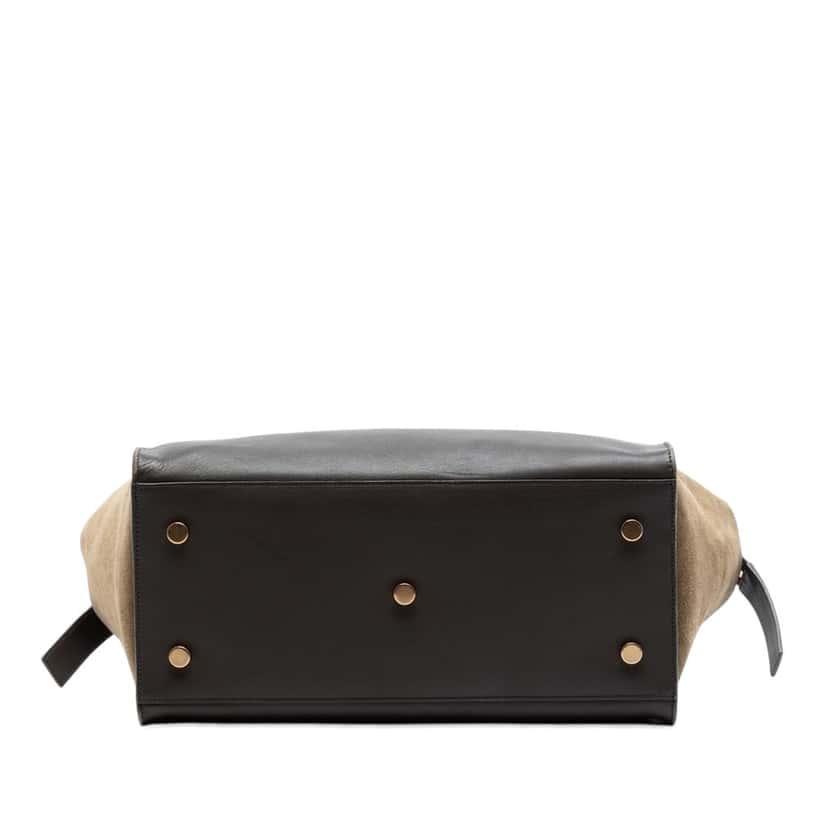 Saint Laurent Small Suede Trimmed Leather Downtown Cabas Satchel Brown Leather Very good condition - Inside View