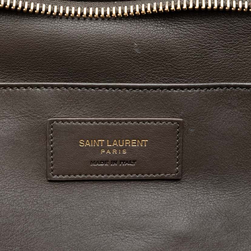 Saint Laurent Small Suede Trimmed Leather Downtown Cabas Satchel Brown Leather Very good condition - Box View