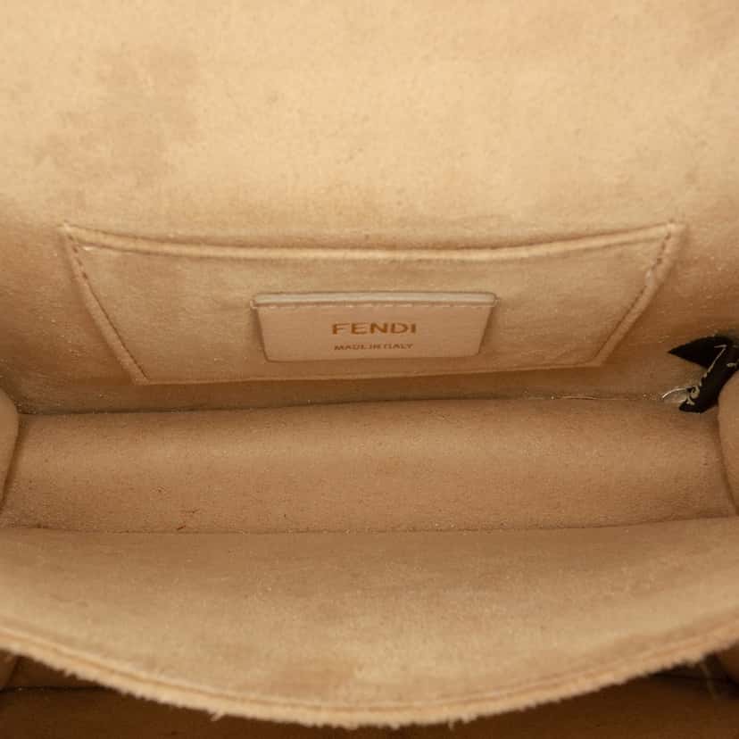 Fendi Small Zucca Embossed Leather Kan I Crossbody Brown Leather Very good condition - Model View