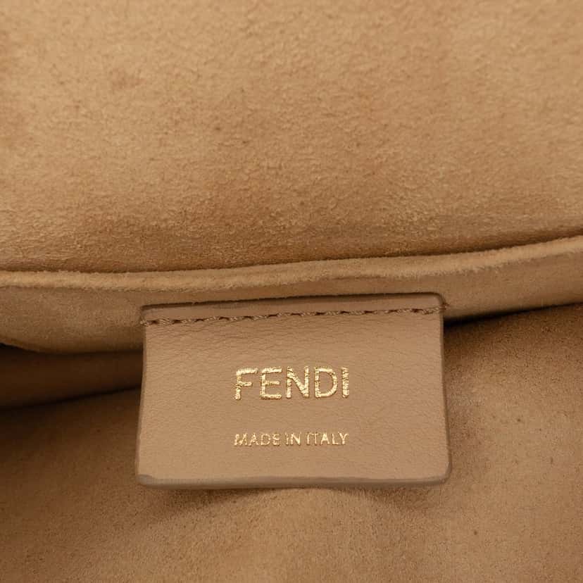 Fendi Small Zucca Embossed Leather Kan I Crossbody Brown Leather Very good condition - Box View