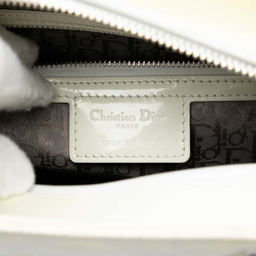 Dior Large Lambskin Cannage Lady Dior White Leather Very good condition - Box View