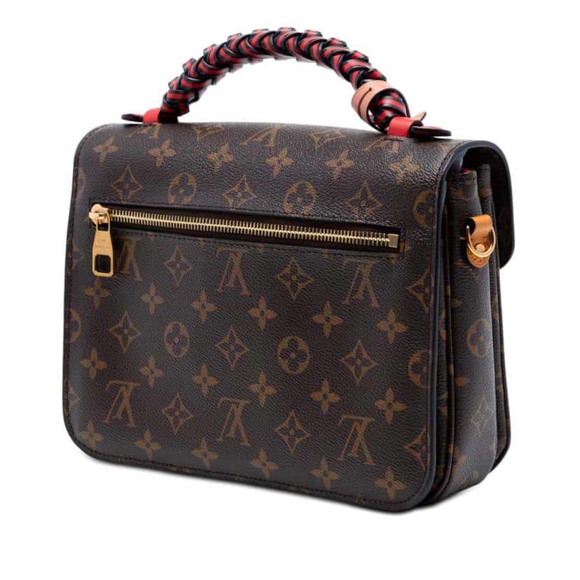 Louis Vuitton Monogram Braided Pochette Metis Brown Very good condition - Back View