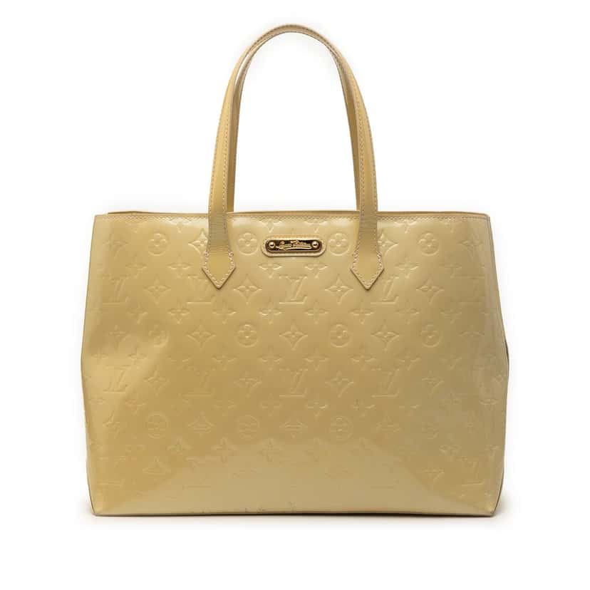 Louis Vuitton Monogram Vernis Wilshire MM Yellow Leather Good condition - Front View
