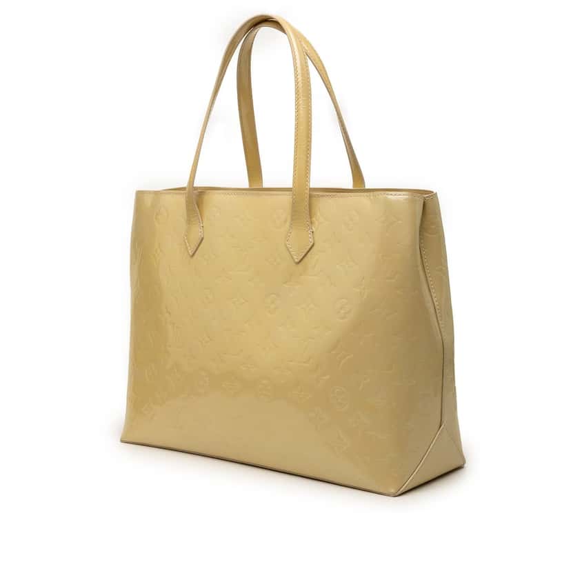 Louis Vuitton Monogram Vernis Wilshire MM Yellow Leather Good condition - Back View
