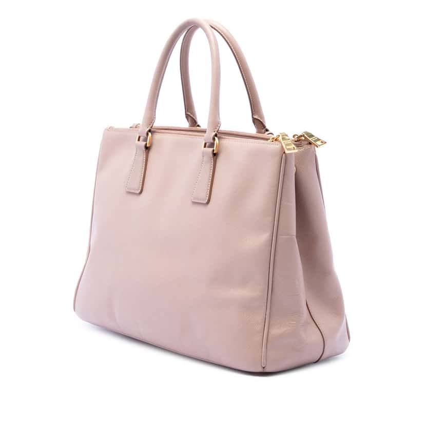 Prada Large Saffiano Lux Galleria Double Zip Satchel Brown Leather Very good condition - Back View