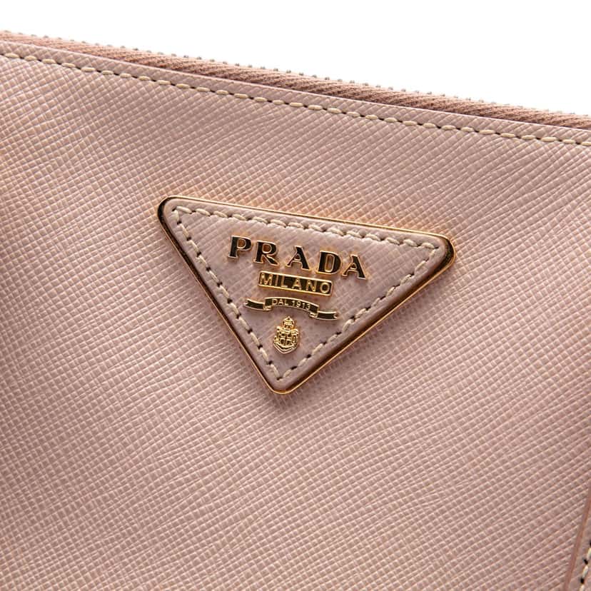 Prada Large Saffiano Lux Galleria Double Zip Satchel Brown Leather Very good condition - Box View