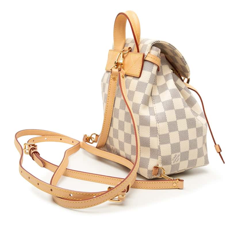 Louis Vuitton Damier Azur Sperone BB White Very good condition - Back View