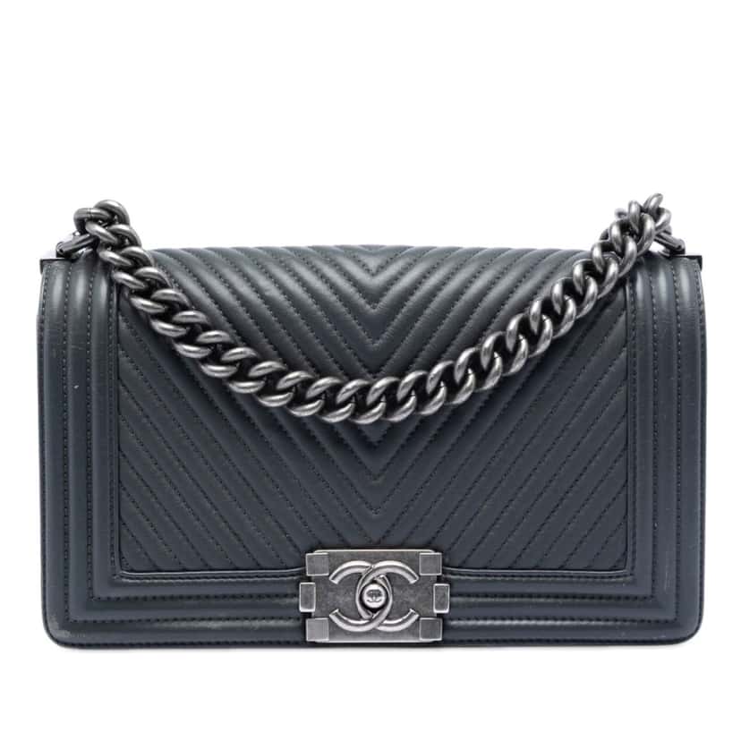 Chanel Old Medium Chevron Lambskin Boy Flap Other Leather Very good condition - Front View