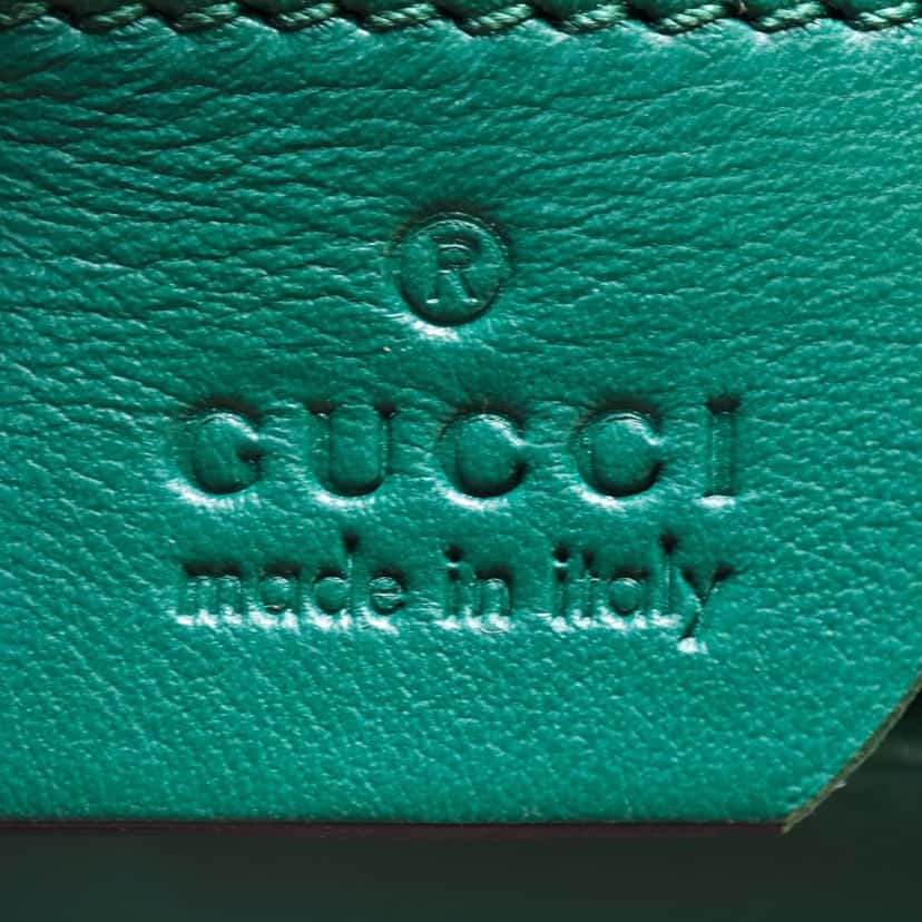 Gucci Small GG Marmont Matelasse Calfskin Top Handle Bag Green Leather Very good condition - Box View