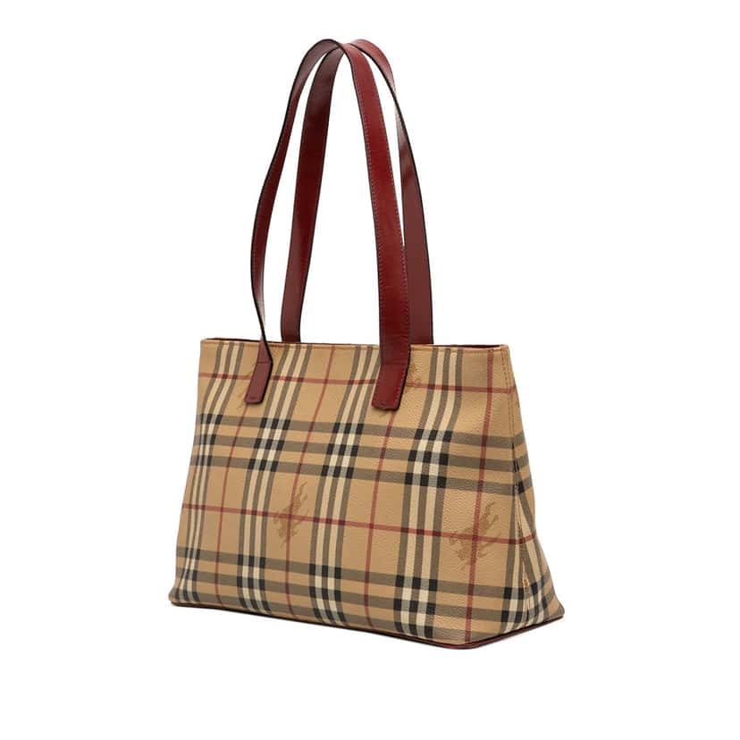 Burberry Haymarket Check Coated Canvas Tote Beige Very good condition - Back View